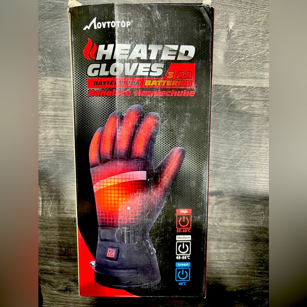 MOVOTOP Heated Gloves Battery operated 3 Levels-NWT